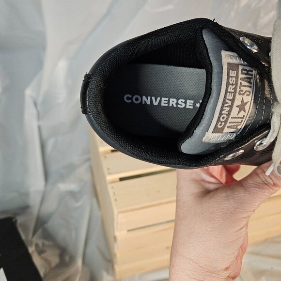 Converse All Star Low Top Sneakers Black Leather - Junior Size 4 - Picture 6 of 9